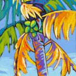Coconut Palm Dances in Blue